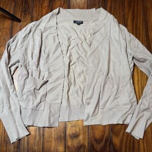 Aamilife Light Brown Open Front Cardigan Shrug Sweater Sz L A2163